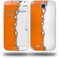 Ripped Colors Orange White - Decal Style Skin (fits Samsung Galaxy S IV S4)