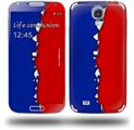 Ripped Colors Blue Red - Decal Style Skin (fits Samsung Galaxy S IV S4)