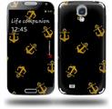Anchors Away Black - Decal Style Skin (fits Samsung Galaxy S IV S4)
