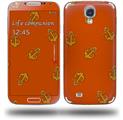 Anchors Away Burnt Orange - Decal Style Skin (fits Samsung Galaxy S IV S4)