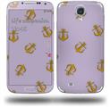 Anchors Away Lavender - Decal Style Skin (fits Samsung Galaxy S IV S4)