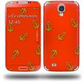 Anchors Away Red - Decal Style Skin (fits Samsung Galaxy S IV S4)