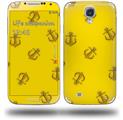 Anchors Away Yellow - Decal Style Skin (fits Samsung Galaxy S IV S4)