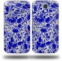Scattered Skulls Royal Blue - Decal Style Skin (fits Samsung Galaxy S IV S4)