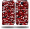 HEX Mesh Camo 01 Red Bright - Decal Style Skin (fits Samsung Galaxy S IV S4)