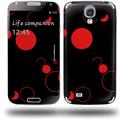Lots of Dots Red on Black - Decal Style Skin (fits Samsung Galaxy S IV S4)