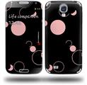 Lots of Dots Pink on Black - Decal Style Skin (fits Samsung Galaxy S IV S4)