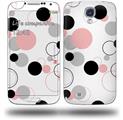 Lots of Dots Pink on White - Decal Style Skin (fits Samsung Galaxy S IV S4)
