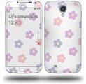 Pastel Flowers - Decal Style Skin (fits Samsung Galaxy S IV S4)