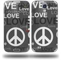Love and Peace Gray - Decal Style Skin (fits Samsung Galaxy S IV S4)