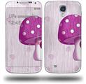 Mushrooms Hot Pink - Decal Style Skin (fits Samsung Galaxy S IV S4)