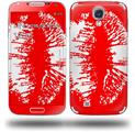 Big Kiss White Lips on Red - Decal Style Skin (fits Samsung Galaxy S IV S4)