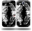 Big Kiss White Lips on Black - Decal Style Skin (fits Samsung Galaxy S IV S4)