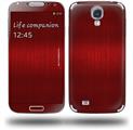 Simulated Brushed Metal Red - Decal Style Skin (fits Samsung Galaxy S IV S4)