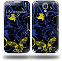 Twisted Garden Blue and Yellow - Decal Style Skin (fits Samsung Galaxy S IV S4)