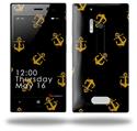 Anchors Away Black - Decal Style Skin (fits Nokia Lumia 928)