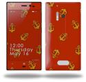 Anchors Away Red Dark - Decal Style Skin (fits Nokia Lumia 928)