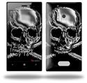 Chrome Skull on Black - Decal Style Skin (fits Nokia Lumia 928)