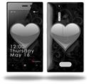 Glass Heart Grunge Gray - Decal Style Skin (fits Nokia Lumia 928)