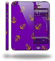 Anchors Away Purple - Decal Style Vinyl Skin (compatible with Apple Original iPhone 5, NOT the iPhone 5C or 5S)