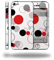 Lots of Dots Red on White - Decal Style Vinyl Skin (compatible with Apple Original iPhone 5, NOT the iPhone 5C or 5S)