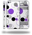 Lots of Dots Purple on White - Decal Style Vinyl Skin (compatible with Apple Original iPhone 5, NOT the iPhone 5C or 5S)