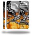 Chrome Skull on Fire - Decal Style Vinyl Skin (compatible with Apple Original iPhone 5, NOT the iPhone 5C or 5S)