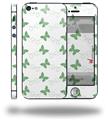 Pastel Butterflies Green on White - Decal Style Vinyl Skin (compatible with Apple Original iPhone 5, NOT the iPhone 5C or 5S)