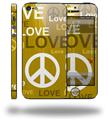 Love and Peace Yellow - Decal Style Vinyl Skin (compatible with Apple Original iPhone 5, NOT the iPhone 5C or 5S)