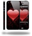 Glass Heart Grunge Red - Decal Style Vinyl Skin (compatible with Apple Original iPhone 5, NOT the iPhone 5C or 5S)