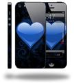 Glass Heart Grunge Blue - Decal Style Vinyl Skin (compatible with Apple Original iPhone 5, NOT the iPhone 5C or 5S)