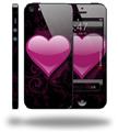 Glass Heart Grunge Hot Pink - Decal Style Vinyl Skin (compatible with Apple Original iPhone 5, NOT the iPhone 5C or 5S)