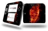 Flaming Fire Skull Orange - Decal Style Vinyl Skin fits Nintendo 2DS - 2DS NOT INCLUDED