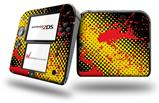 Halftone Splatter Yellow Red - Decal Style Vinyl Skin fits Nintendo 2DS - 2DS NOT INCLUDED