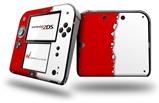 Ripped Colors Red White - Decal Style Vinyl Skin fits Nintendo 2DS - 2DS NOT INCLUDED