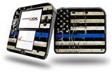 Painted Faded Cracked Blue Line Stripe USA American Flag - Decal Style Vinyl Skin fits Nintendo 2DS - 2DS NOT INCLUDED