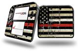Painted Faded and Cracked Red Line USA American Flag - Decal Style Vinyl Skin fits Nintendo 2DS - 2DS NOT INCLUDED