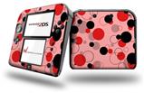 Lots of Dots Red on Pink - Decal Style Vinyl Skin fits Nintendo 2DS - 2DS NOT INCLUDED