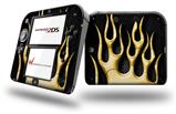 Metal Flames Yellow - Decal Style Vinyl Skin fits Nintendo 2DS - 2DS NOT INCLUDED