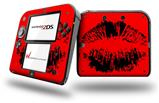 Big Kiss Lips Black on Red - Decal Style Vinyl Skin fits Nintendo 2DS - 2DS NOT INCLUDED