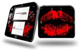 Big Kiss Lips Red on Black - Decal Style Vinyl Skin fits Nintendo 2DS - 2DS NOT INCLUDED