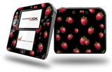 Strawberries on Black - Decal Style Vinyl Skin fits Nintendo 2DS - 2DS NOT INCLUDED