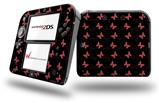 Pastel Butterflies Red on Black - Decal Style Vinyl Skin fits Nintendo 2DS - 2DS NOT INCLUDED