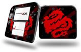 Oriental Dragon Red on Black - Decal Style Vinyl Skin fits Nintendo 2DS - 2DS NOT INCLUDED