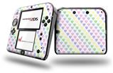 Pastel Hearts on White - Decal Style Vinyl Skin fits Nintendo 2DS - 2DS NOT INCLUDED