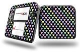 Pastel Hearts on Black - Decal Style Vinyl Skin fits Nintendo 2DS - 2DS NOT INCLUDED