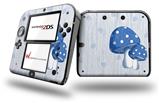 Mushrooms Blue - Decal Style Vinyl Skin fits Nintendo 2DS - 2DS NOT INCLUDED