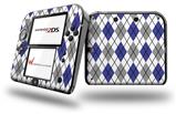 Argyle Blue and Gray - Decal Style Vinyl Skin fits Nintendo 2DS - 2DS NOT INCLUDED