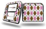 Argyle Pink and Brown - Decal Style Vinyl Skin fits Nintendo 2DS - 2DS NOT INCLUDED