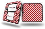 Checkered Canvas Red and White - Decal Style Vinyl Skin fits Nintendo 2DS - 2DS NOT INCLUDED